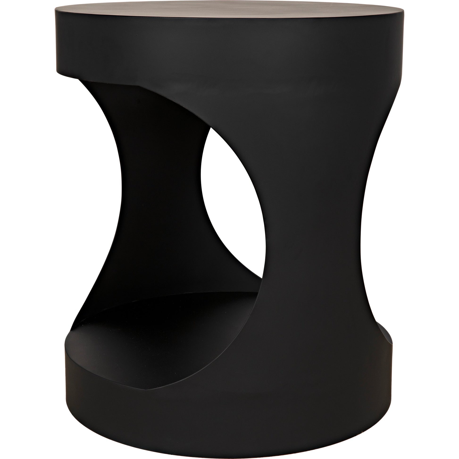 Eclipse Round Side Table by Noir. Made from metal in a transitional style.