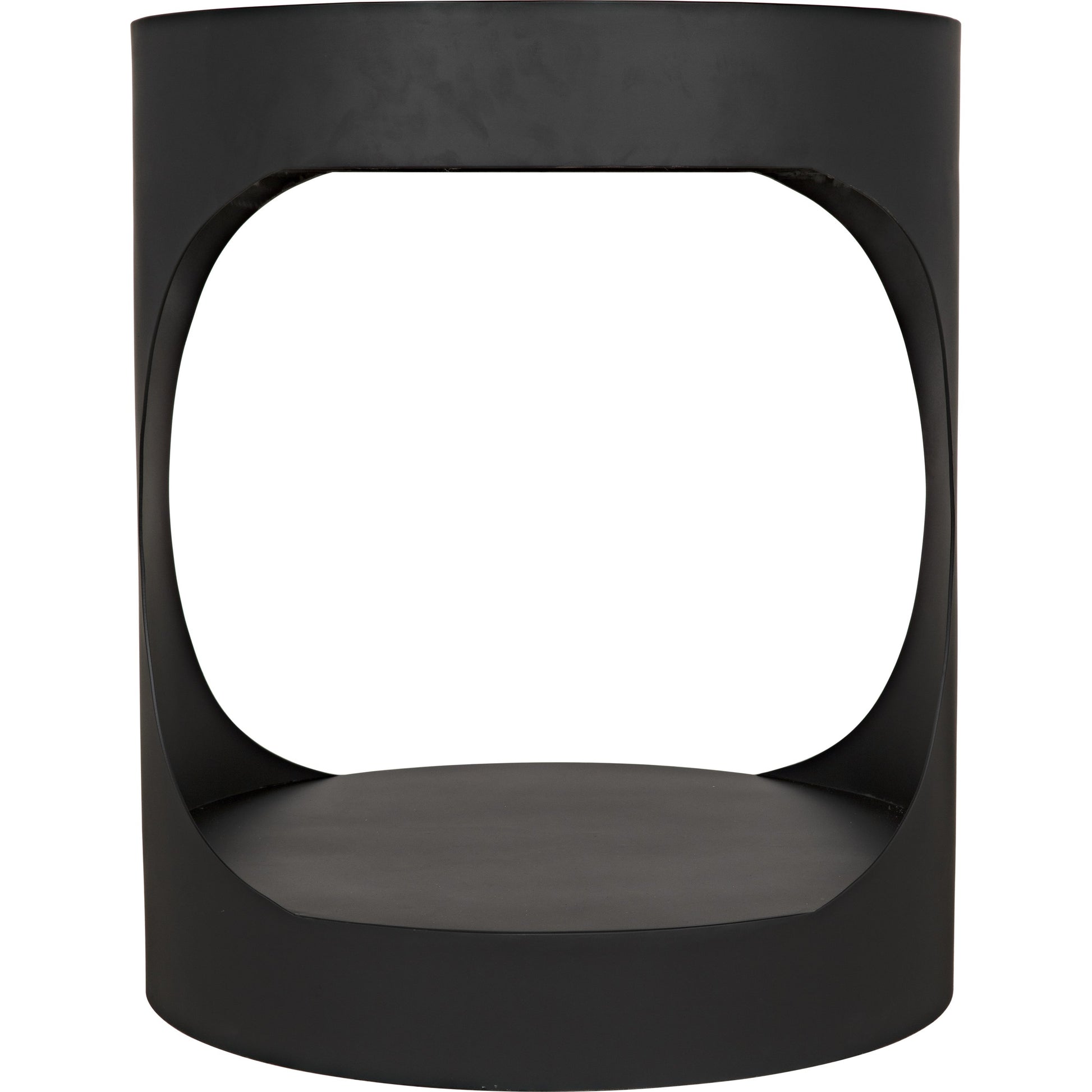 Eclipse Round Side Table by Noir. Made from metal in a transitional style.