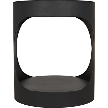 Eclipse Round Side Table by Noir. Made from metal in a transitional style.