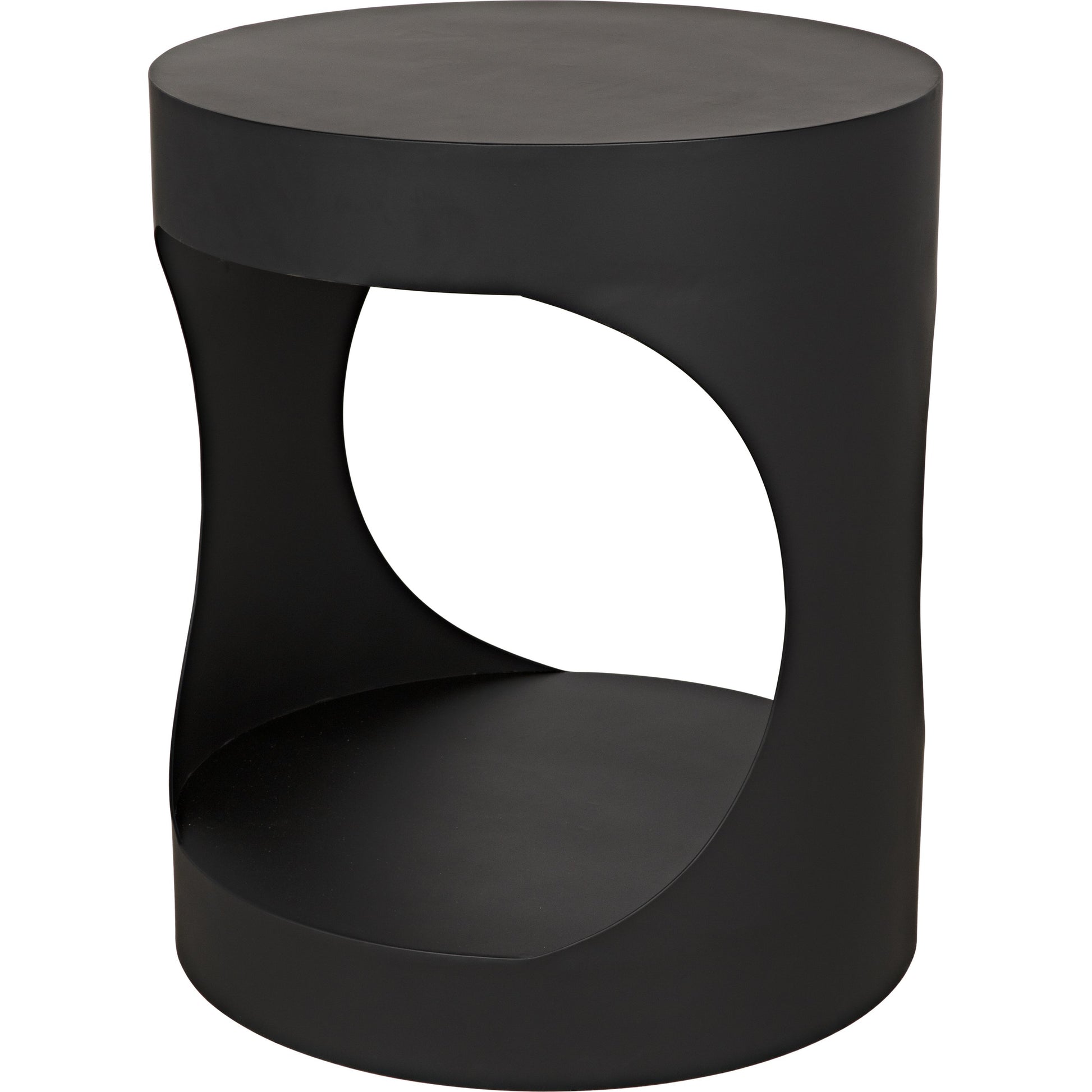 Eclipse Round Side Table by Noir. Made from metal in a transitional style.