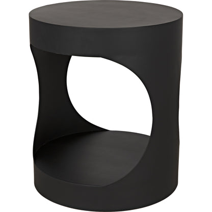 Eclipse Round Side Table by Noir. Made from metal in a transitional style.