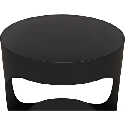 Eclipse Round Side Table by Noir. Made from metal in a transitional style.