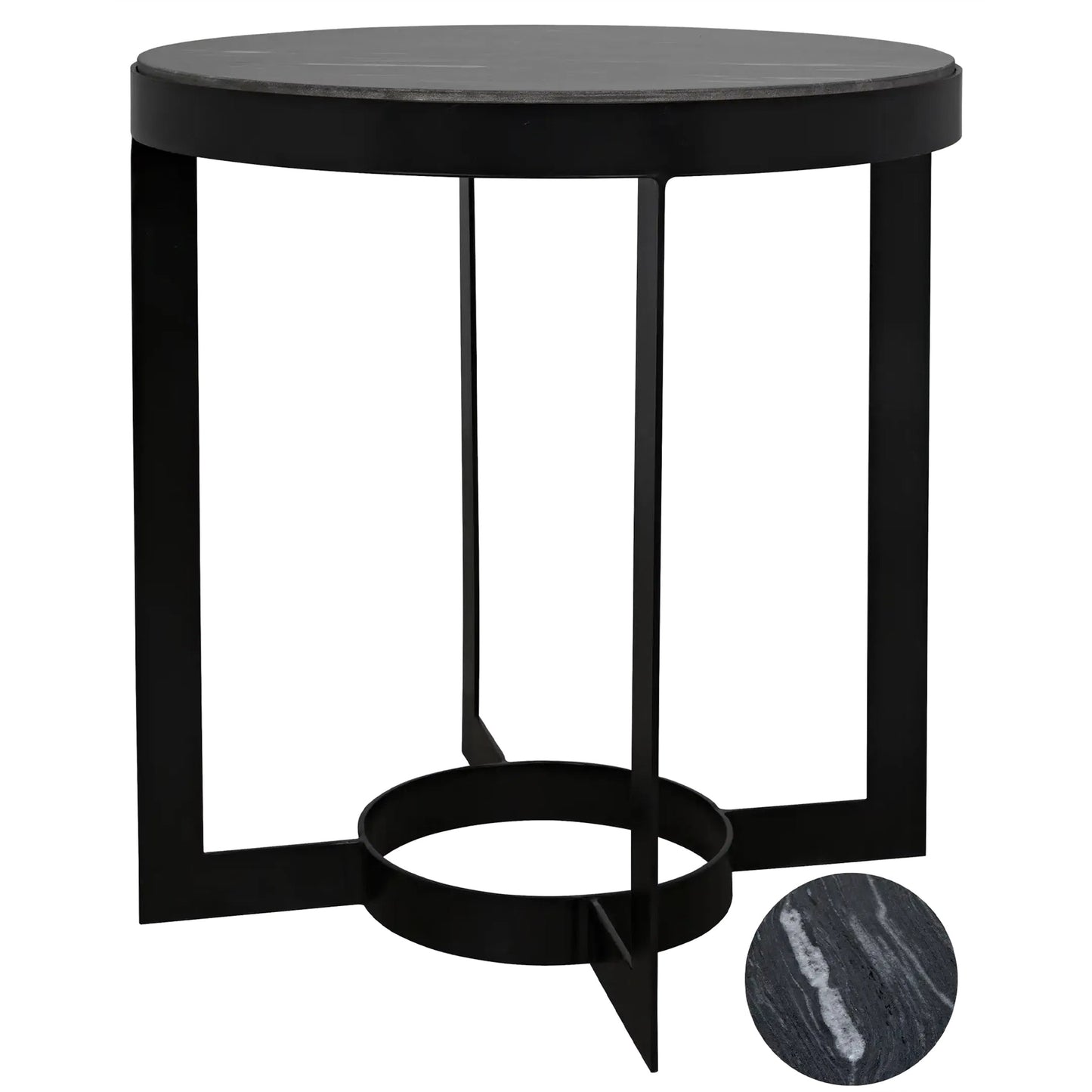 005 S-335268 | Additional Silo | Parker Side Table by Noir in metal, black marble. Made from metal, marble in a transitional style.
