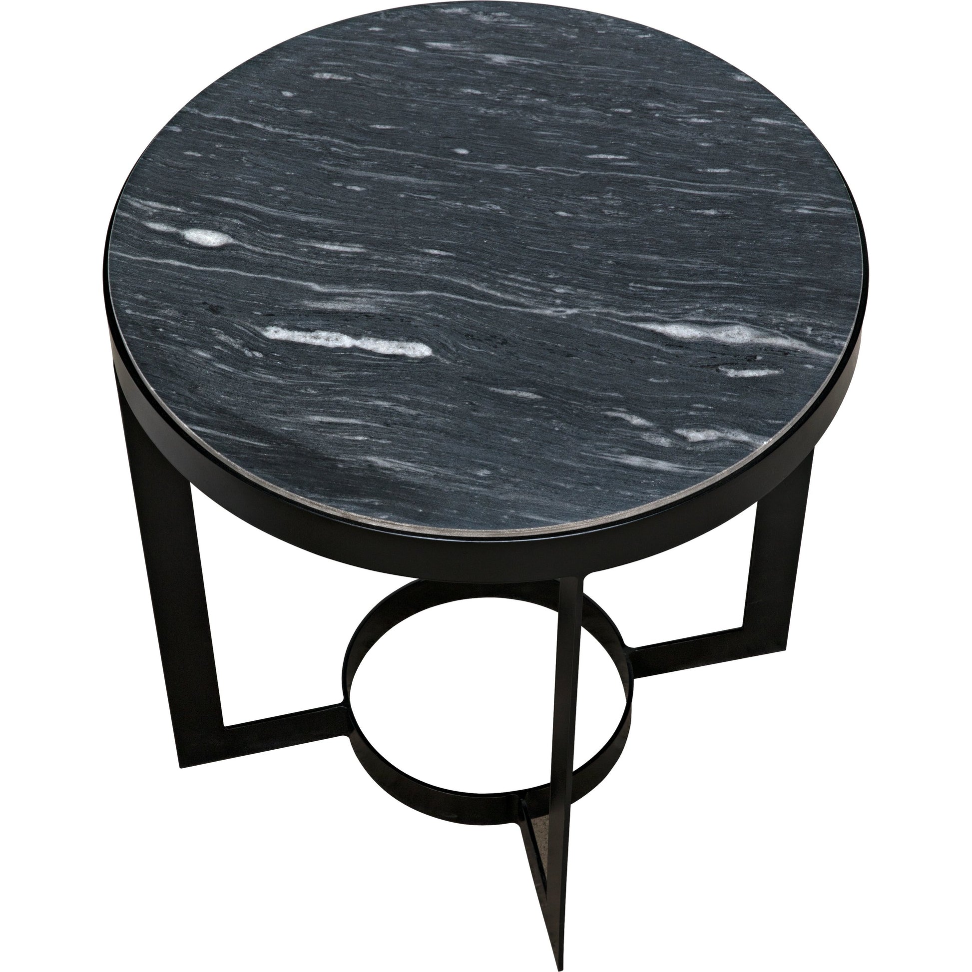 Parker Side Table by Noir in metal, black marble. Made from metal, marble in a transitional style.