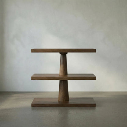 Fatima Side Table by Noir in dark walnut. Made from walnut in a transitional style.