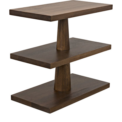 Fatima Side Table by Noir in dark walnut. Made from walnut in a transitional style.