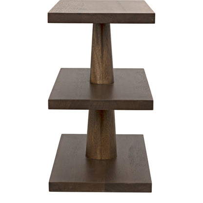 Fatima Side Table by Noir in dark walnut. Made from walnut in a transitional style.