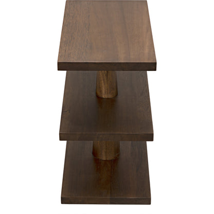 Fatima Side Table by Noir in dark walnut. Made from walnut in a transitional style.