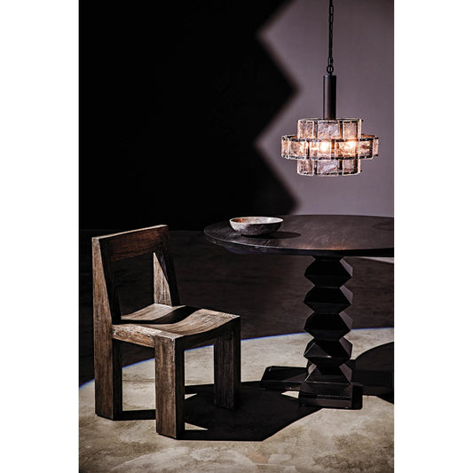 Zig-Zag Dining Table by Noir in hand rubbed black. Made from mahogany in a modern style.