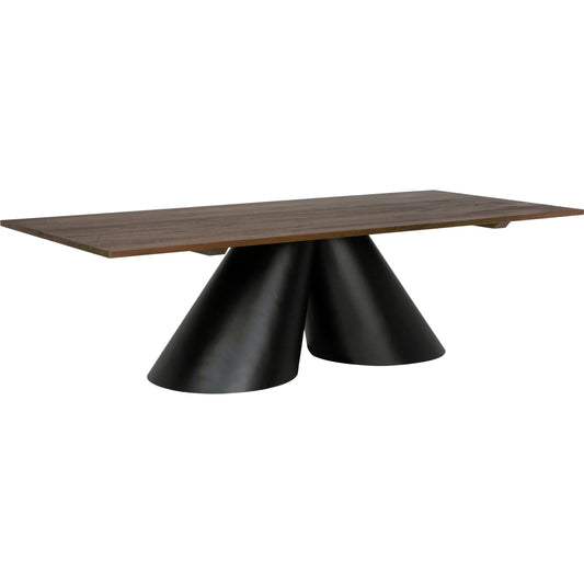 001 SI-2189460 | Primary Silo | Mason Table by Noir in dark walnut and matte black. Made from walnut, veneer and industrial steel in a modern style.