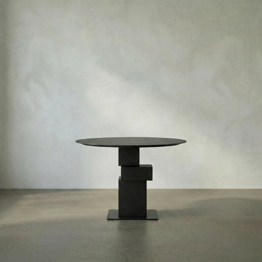 Speer Metal Table by Noir in matte black. Made from industrial steel in a modern style.