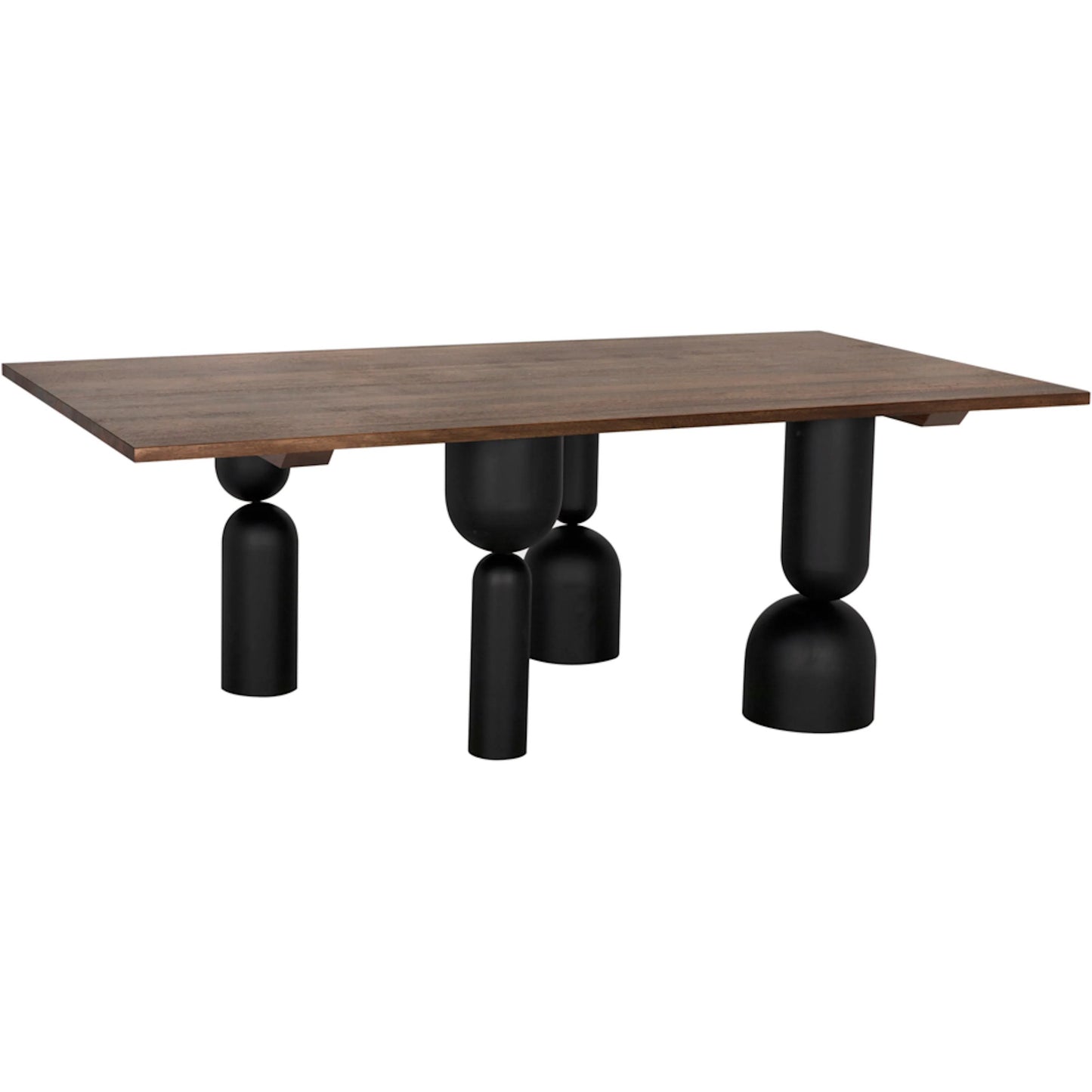 001 SI-2524159 | Primary Silo | Leandra Dining Table with Walnut Top by Noir in dark walnut, matte black. Made from walnut, veneer, industrial iron in a modern style.