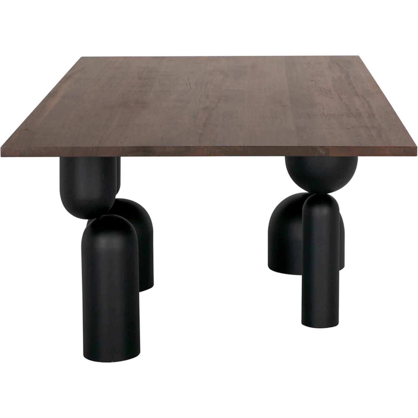 003 SI-2524159 | Additional Silo | Leandra Dining Table with Walnut Top by Noir in dark walnut, matte black. Made from walnut, veneer, industrial iron in a modern style.