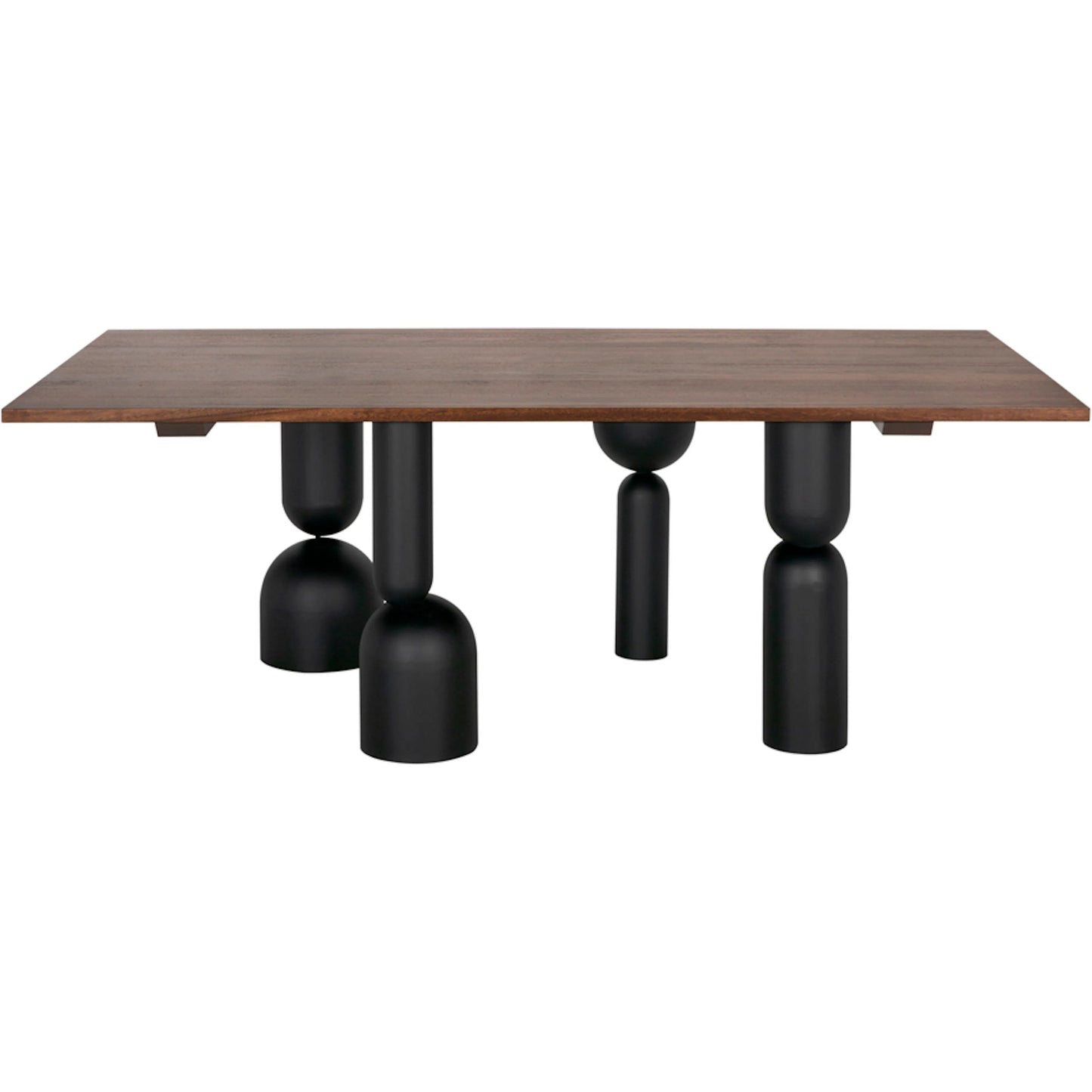 004 SI-2524159 | Additional Silo | Leandra Dining Table with Walnut Top by Noir in dark walnut, matte black. Made from walnut, veneer, industrial iron in a modern style.