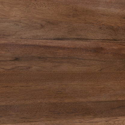 Leandra Dining Table with Walnut Top by Noir in dark walnut, matte black. Made from walnut, veneer, industrial iron in a modern style.