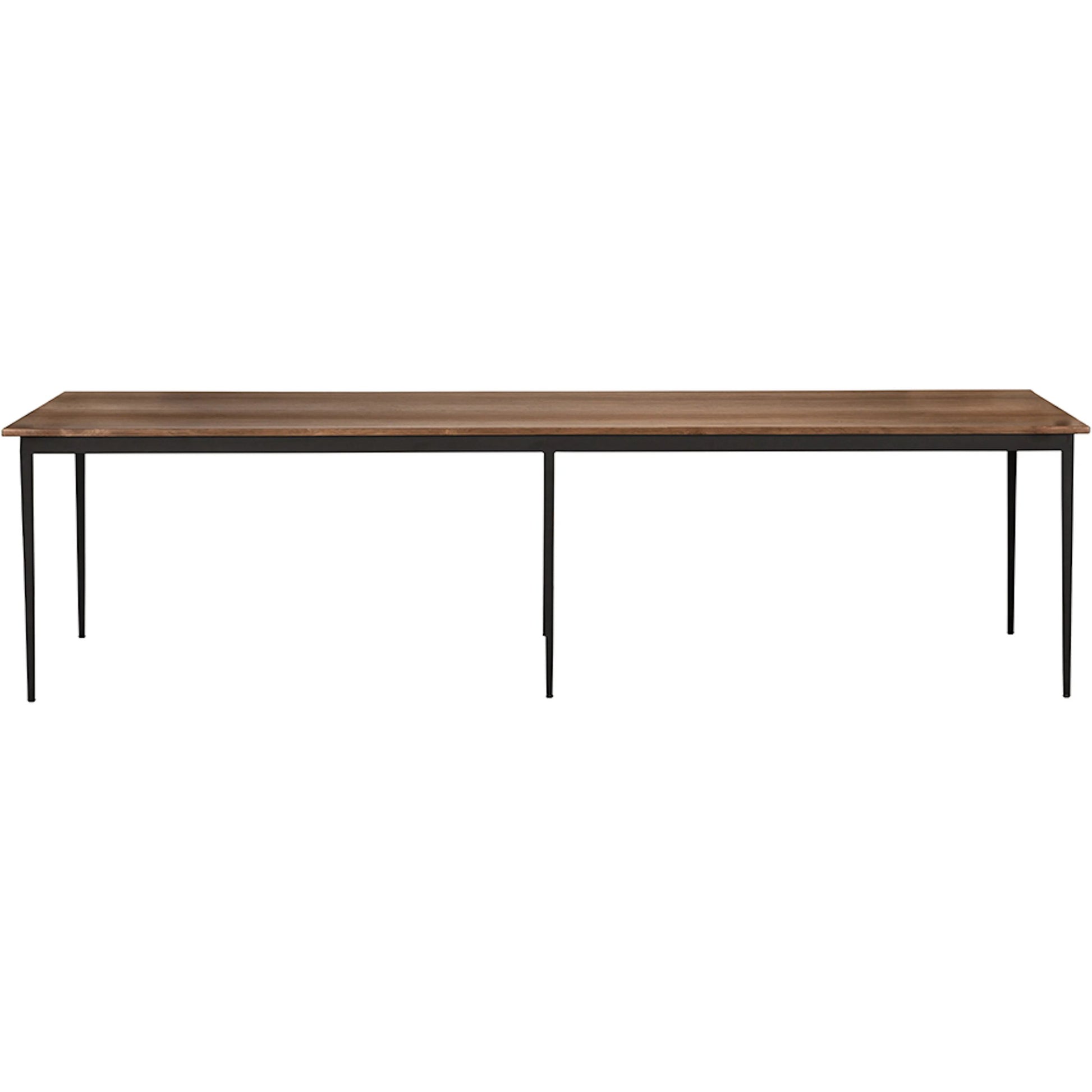 Boylen Dining Table by Noir in dark walnut. Made from iron, solid walnut in a modern style.