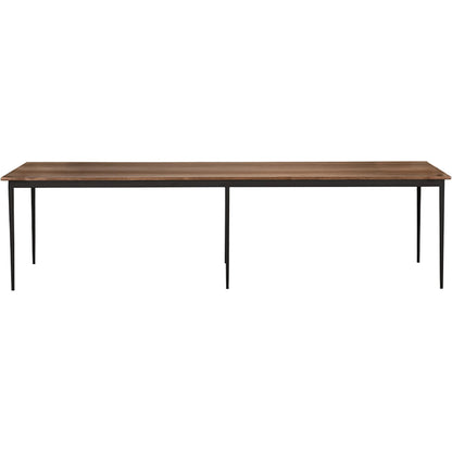 Boylen Dining Table by Noir in dark walnut. Made from iron, solid walnut in a modern style.
