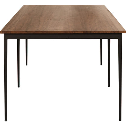 Boylen Dining Table by Noir in dark walnut. Made from iron, solid walnut in a modern style.