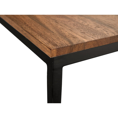 Boylen Dining Table by Noir in dark walnut. Made from iron, solid walnut in a modern style.