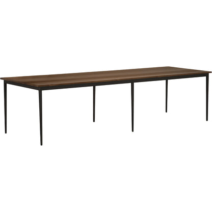 Boylen Dining Table by Noir in dark walnut. Made from iron, solid walnut in a modern style.