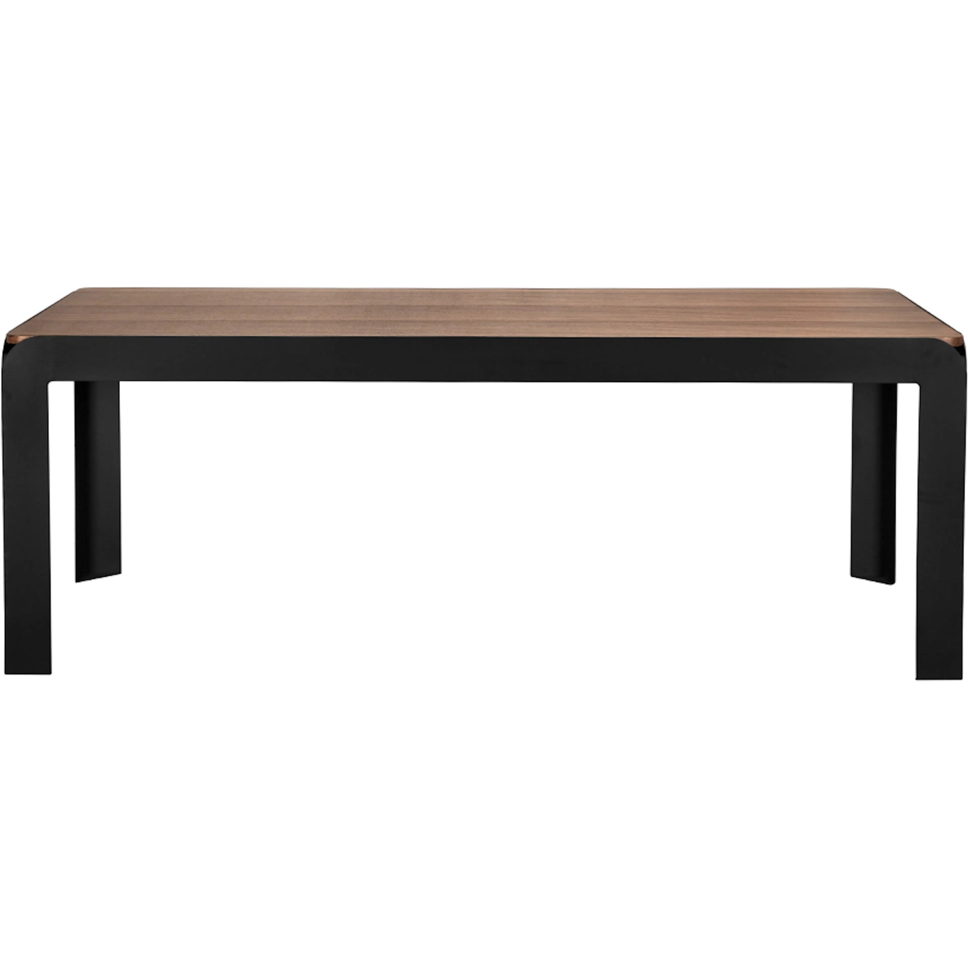 Alexei Table by Noir in dark walnut, matte black. Made from walnut, veneer, iron in a transitional style.