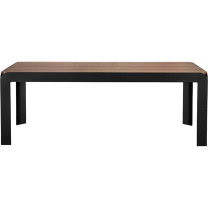 Alexei Table by Noir in dark walnut, matte black. Made from walnut, veneer, iron in a transitional style.