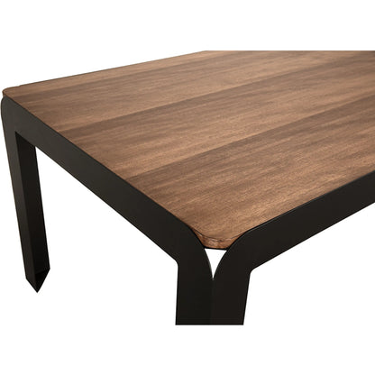 Alexei Table by Noir in dark walnut, matte black. Made from walnut, veneer, iron in a transitional style.