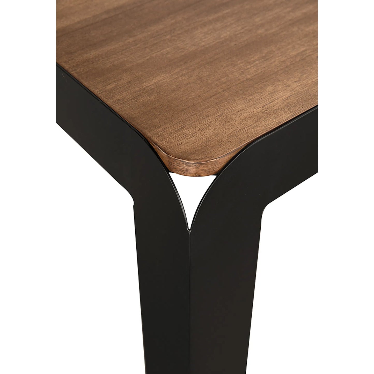 005 SI-2524145 | Closeup | Alexei Table by Noir in dark walnut, matte black. Made from walnut, veneer, iron in a transitional style.