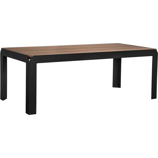 001 SI-2524145 | Primary Silo | Alexei Table by Noir in dark walnut, matte black. Made from walnut, veneer, iron in a transitional style.