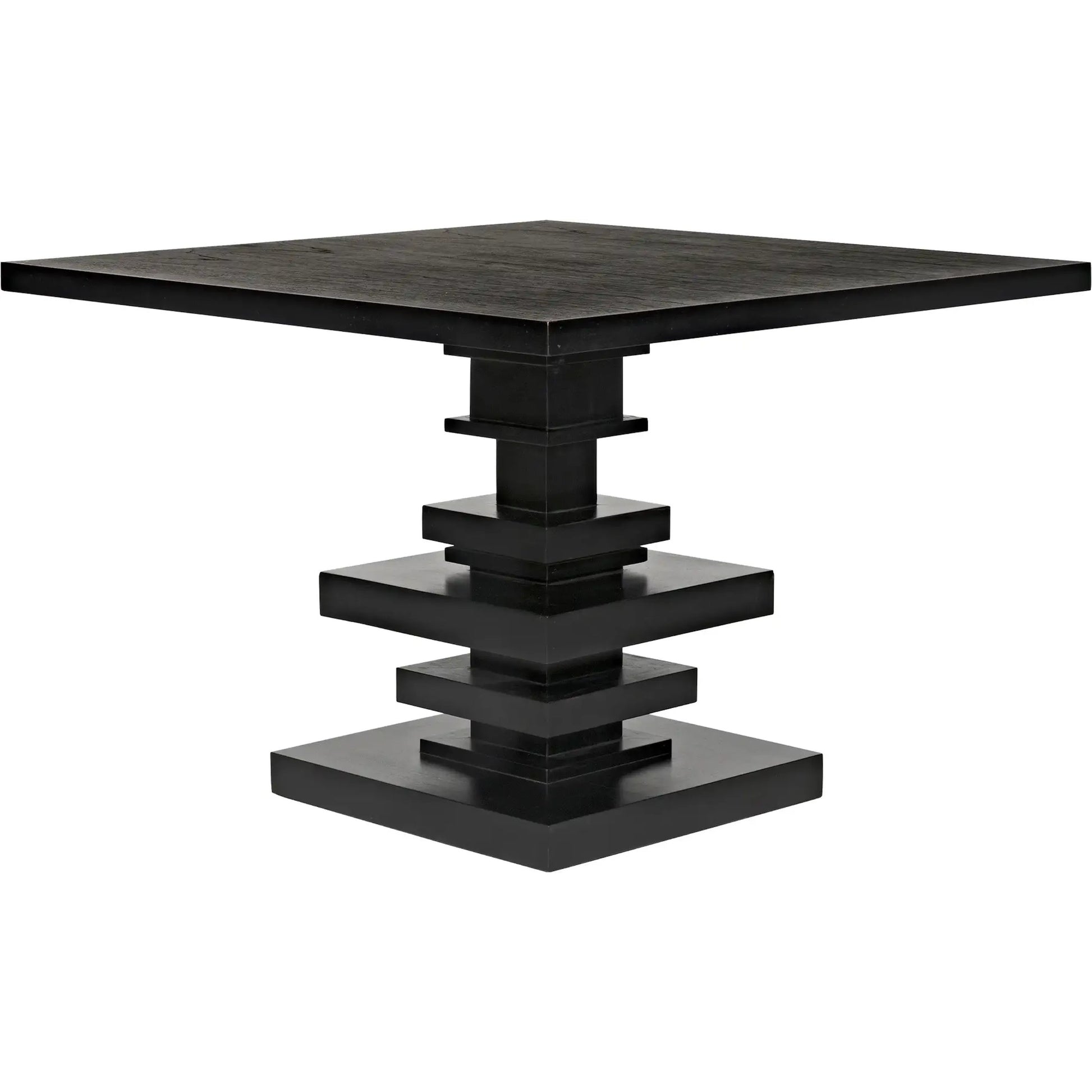 Corum Square Table by Noir in hand rubbed black. Made from mahogany in a modern style.