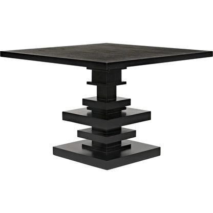 Corum Square Table by Noir in hand rubbed black. Made from mahogany in a modern style.