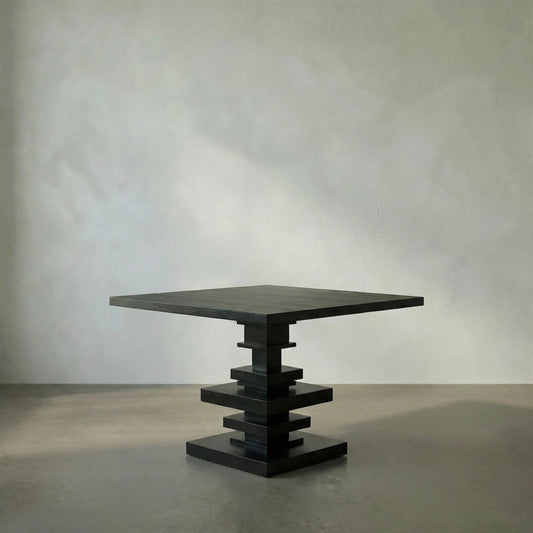 Corum Square Table by Noir in hand rubbed black. Made from mahogany in a modern style.