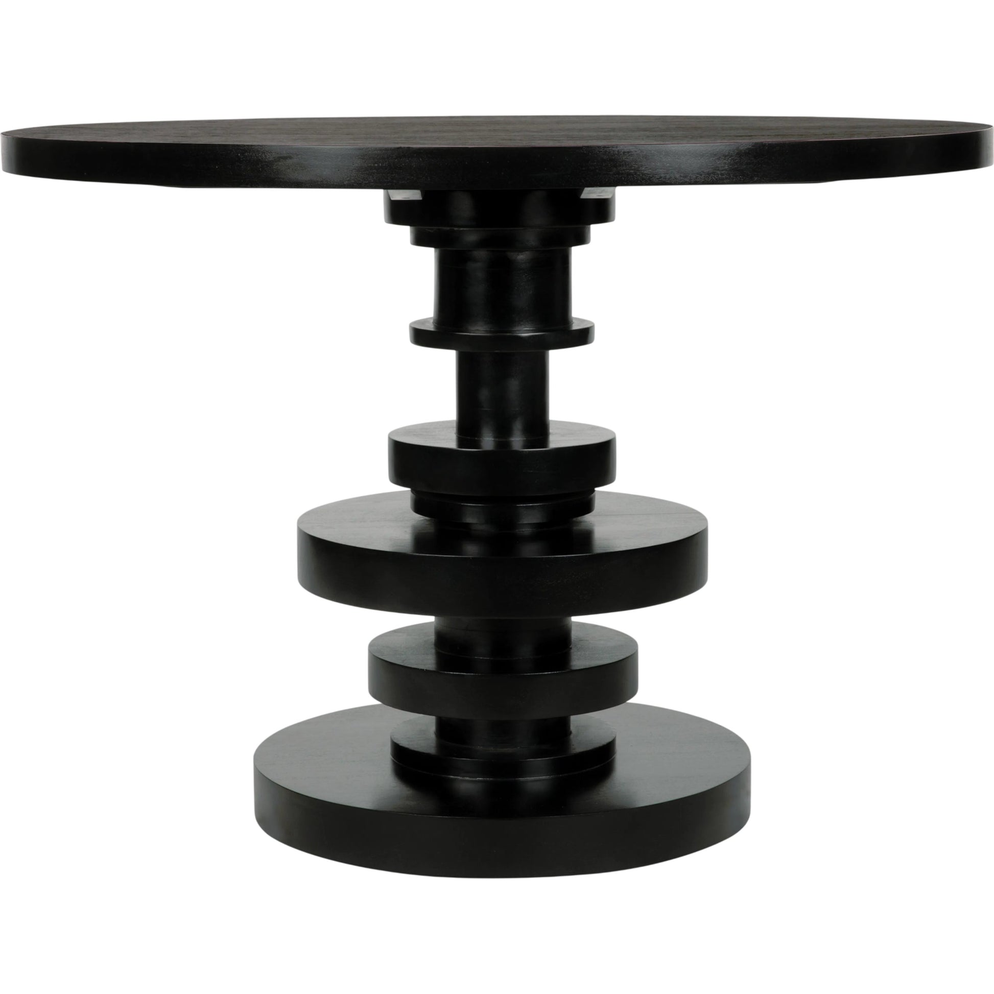 Corum Round Table by Noir in hand rubbed black. Made from mahogany in a modern style.