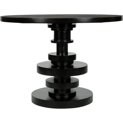 Corum Round Table by Noir in hand rubbed black. Made from mahogany in a modern style.