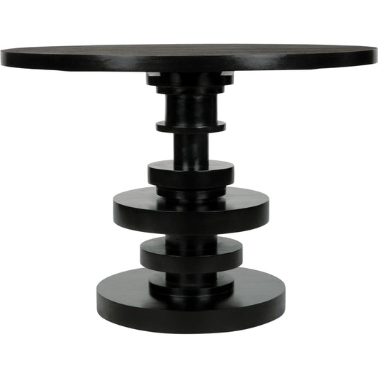 Corum Round Table by Noir in hand rubbed black. Made from mahogany in a modern style.