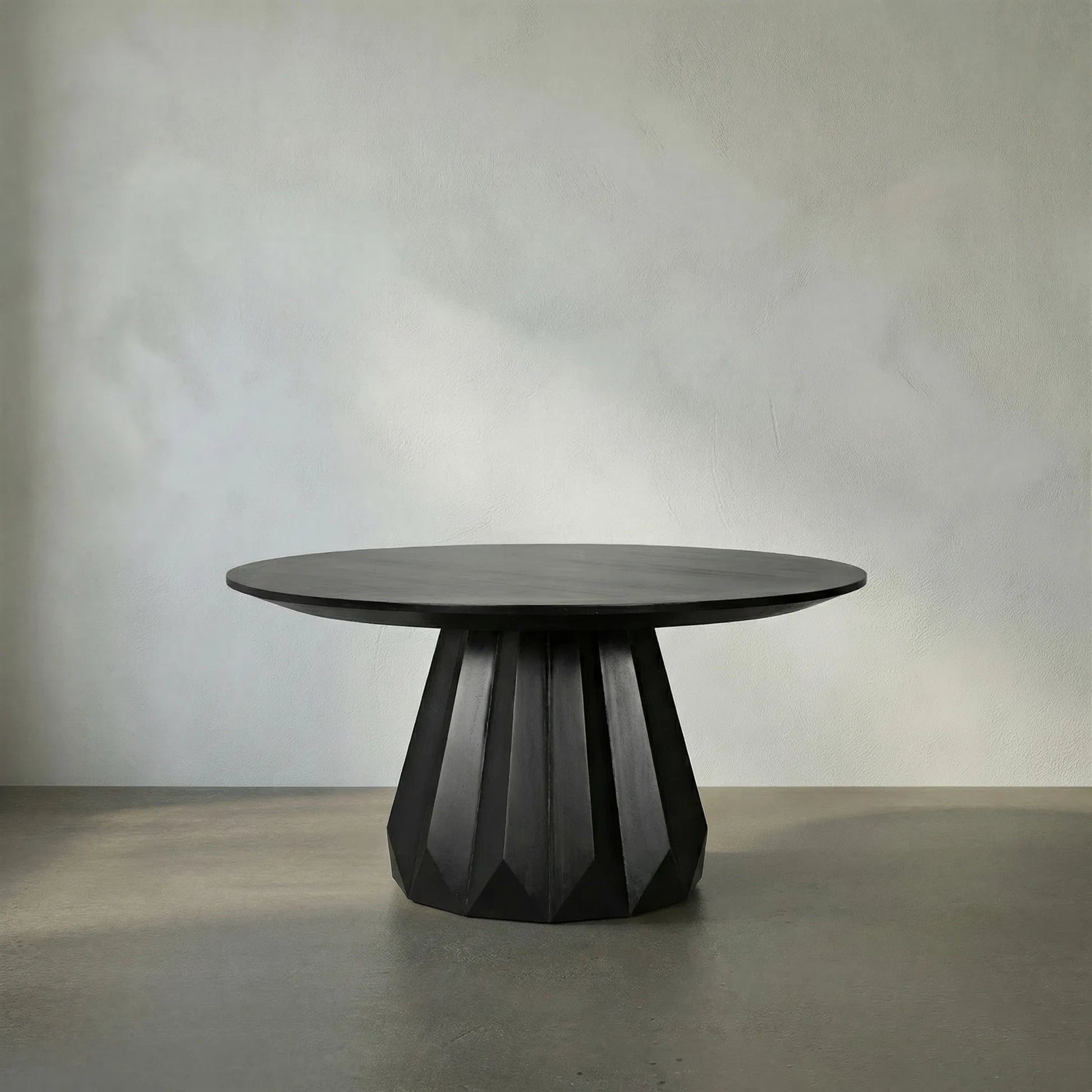 Brosche Dining Table by Noir in hand rubbed black. Made from mahogany in a modern style.