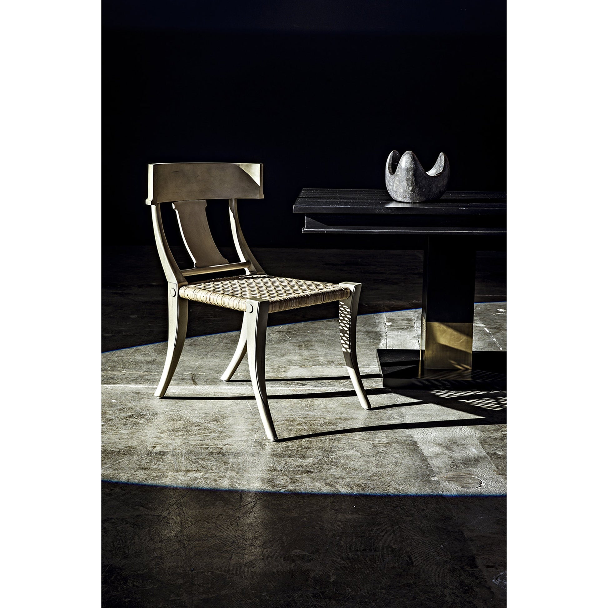 Ravenko Dining Table by Noir in hand rubbed black. Made from mahogany in a modern style.