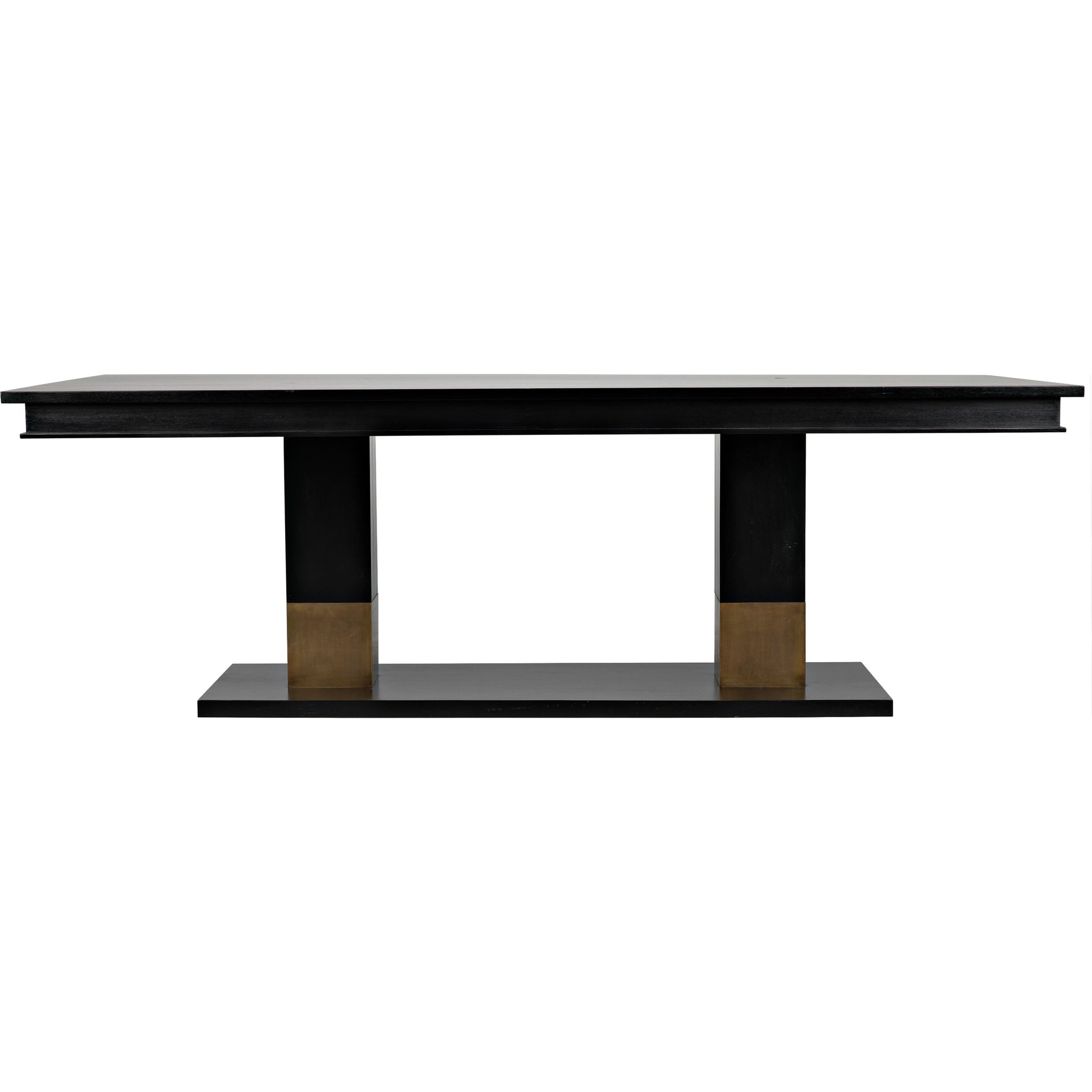 Ravenko Dining Table by Noir in hand rubbed black. Made from mahogany in a modern style.