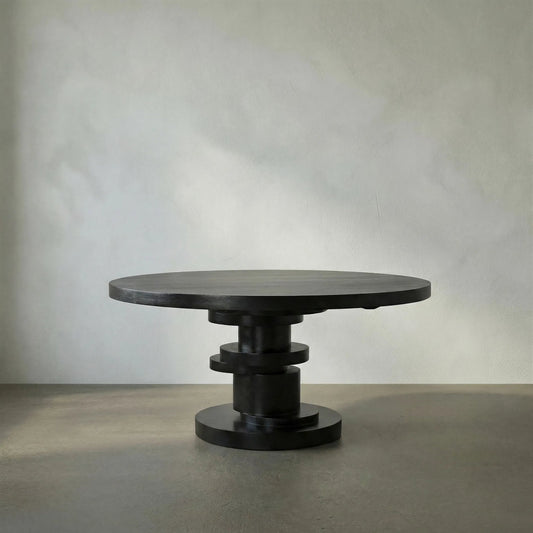 Hugo Dining Table by Noir in hand rubbed black. Made from mahogany in a eclectic & global style.
