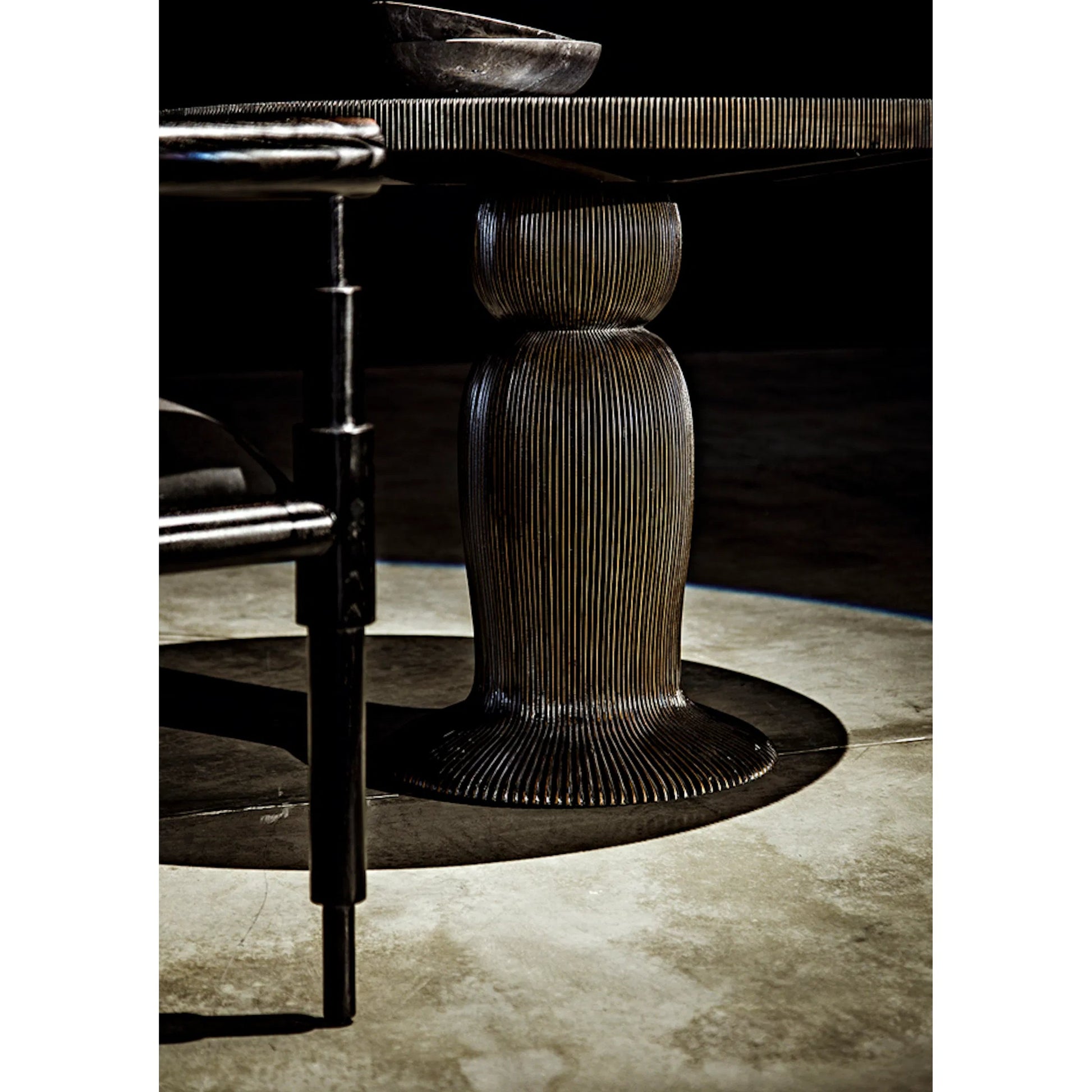 Portobello Dining Table by Noir in hand rubbed black. Made from mahogany in a eclectic & global style.
