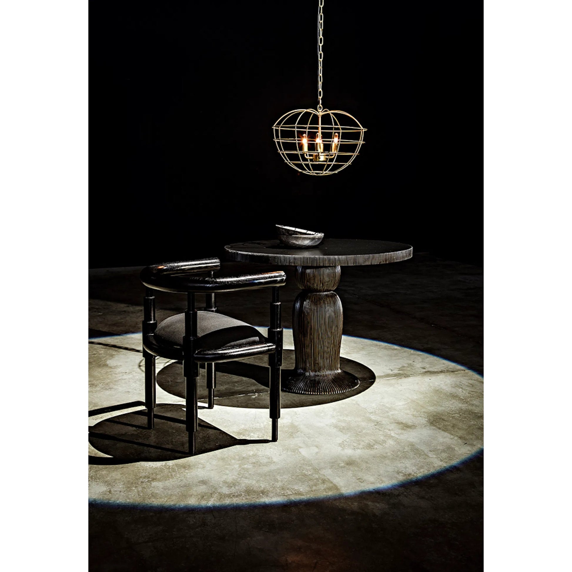Portobello Dining Table by Noir in hand rubbed black. Made from mahogany in a eclectic & global style.
