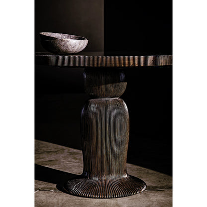 Portobello Dining Table by Noir in hand rubbed black. Made from mahogany in a eclectic & global style.