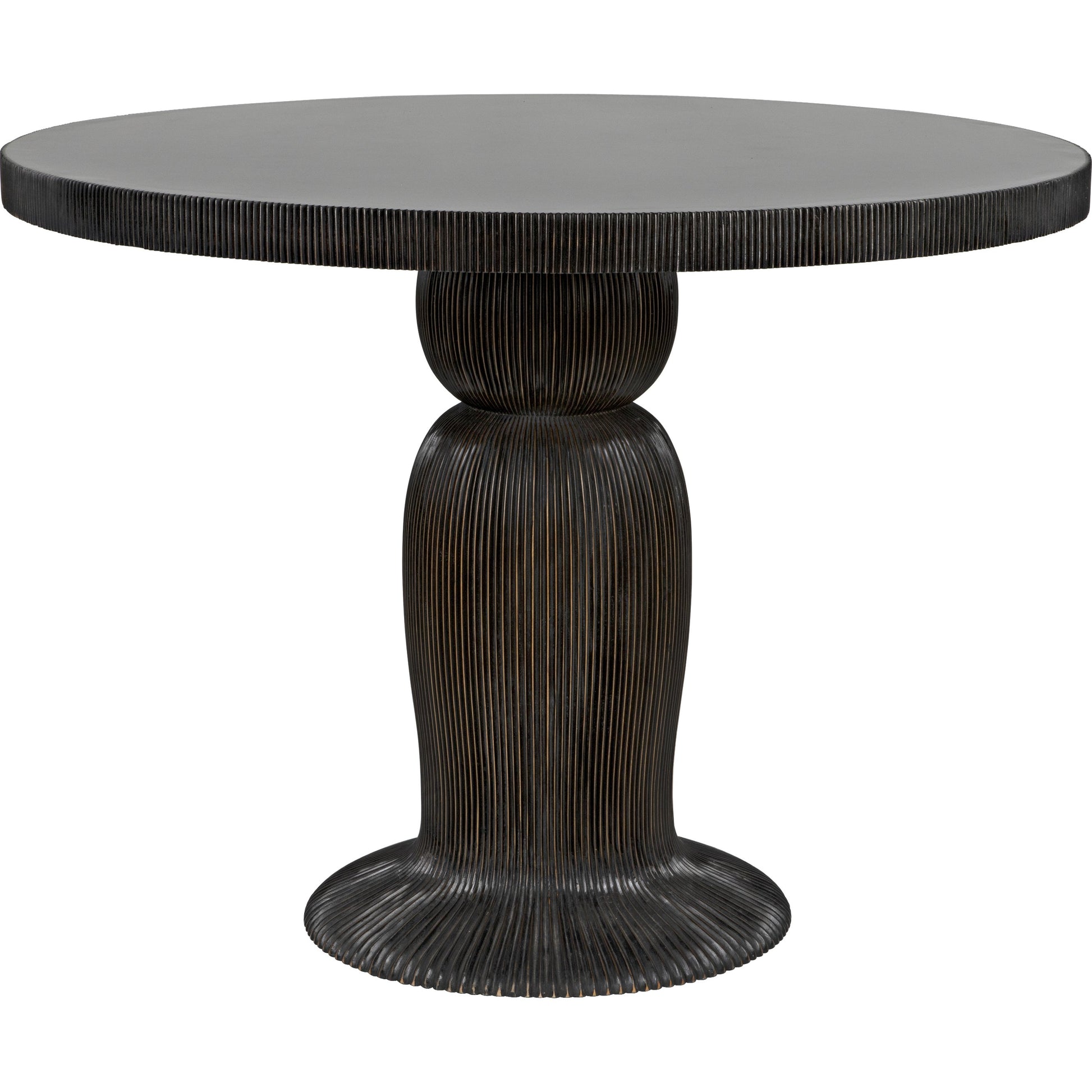 Portobello Dining Table by Noir in hand rubbed black. Made from mahogany in a eclectic & global style.
