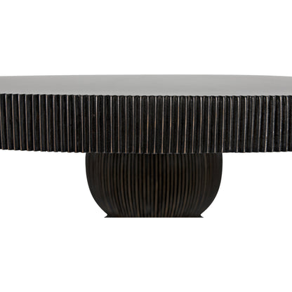 Portobello Dining Table by Noir in hand rubbed black. Made from mahogany in a eclectic & global style.