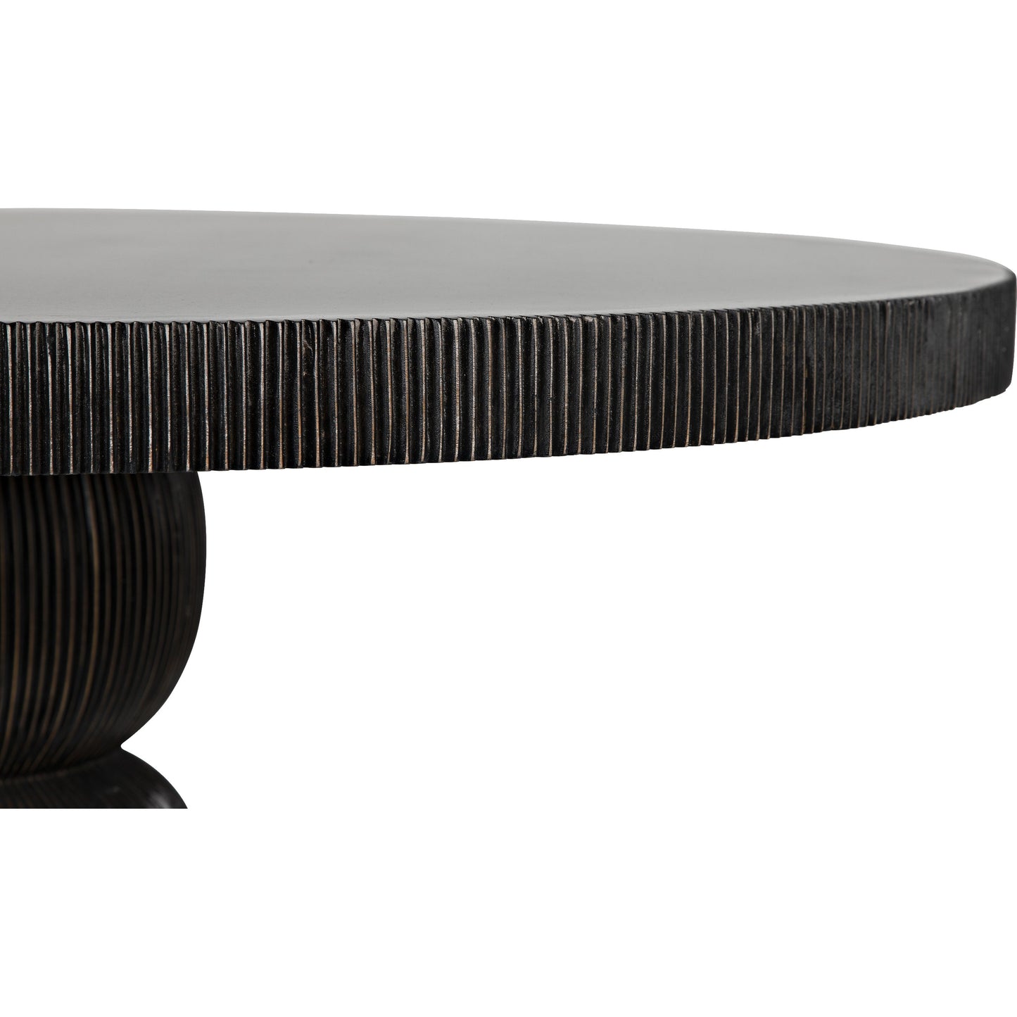 004 SI-1755555 | Closeup | Portobello Dining Table by Noir in hand rubbed black. Made from mahogany in a eclectic & global style.