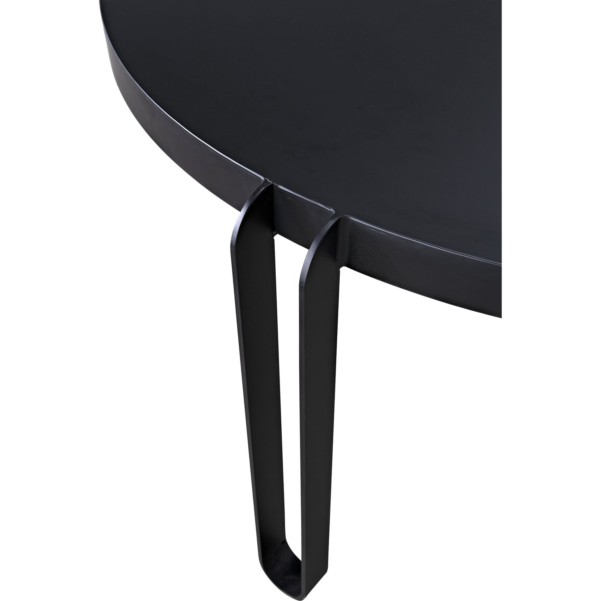 Marcellus Dining Table by Noir in black metal. Made from industrial steel in a transitional style.