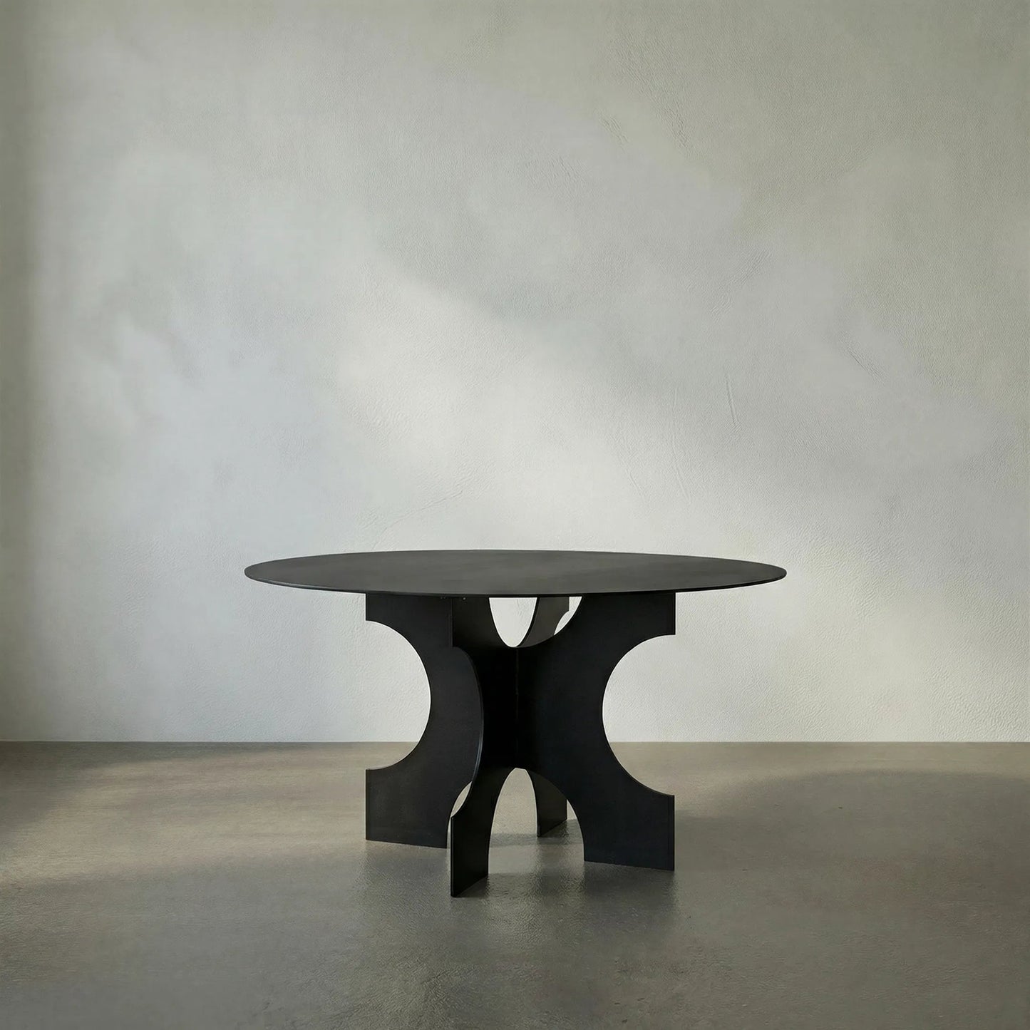 006 SI-1956868 | Lifestyle | Element Dining Table by Noir in matte black. Made from industrial steel in a modern style.