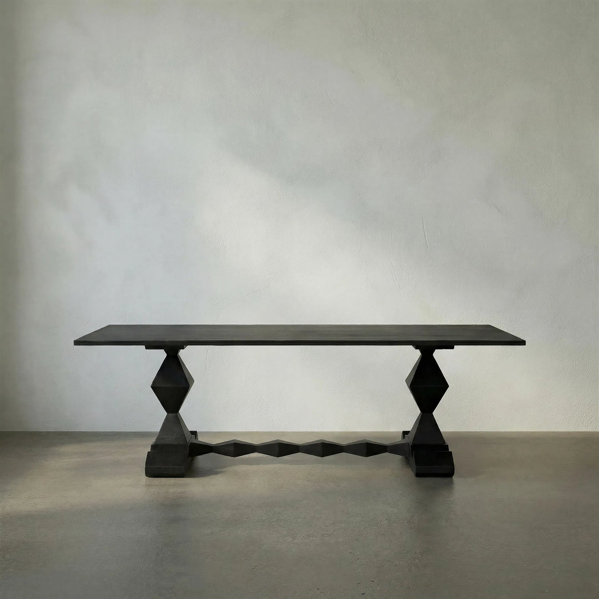 Madeira Dining Table by Noir in hand rubbed black. Made from mahogany in a traditional style.