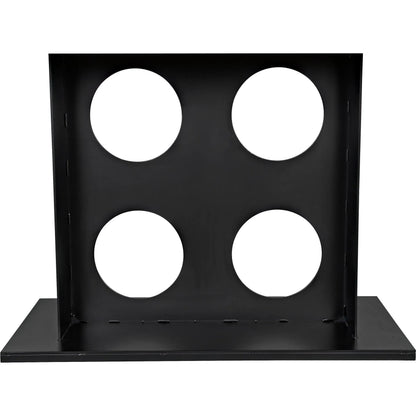 Cameron Table by Noir in dark walnut. Made from industrial steel, walnut, and veneer in a modern style.