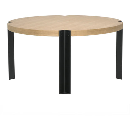 Corso Dining Table by Noir in natural. Made from white oak, industrial steel, and veneer in a modern style.